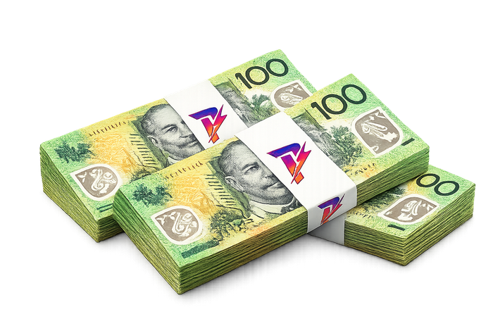 Stacks of Australian $100 notes